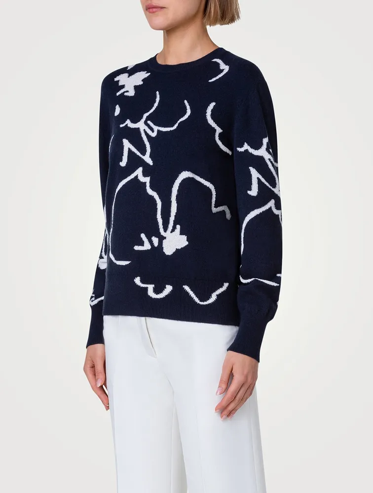 Sketched Abraham Floral Jacquard Sweater