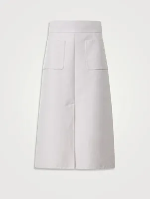 Cotton Silk Midi Skirt