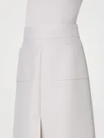 Cotton Silk Midi Skirt