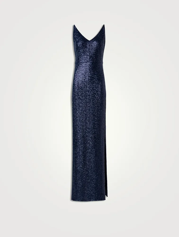 Sequin Jersey Gown