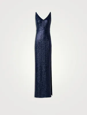 Sequin Jersey Gown