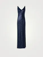 Sequin Jersey Gown