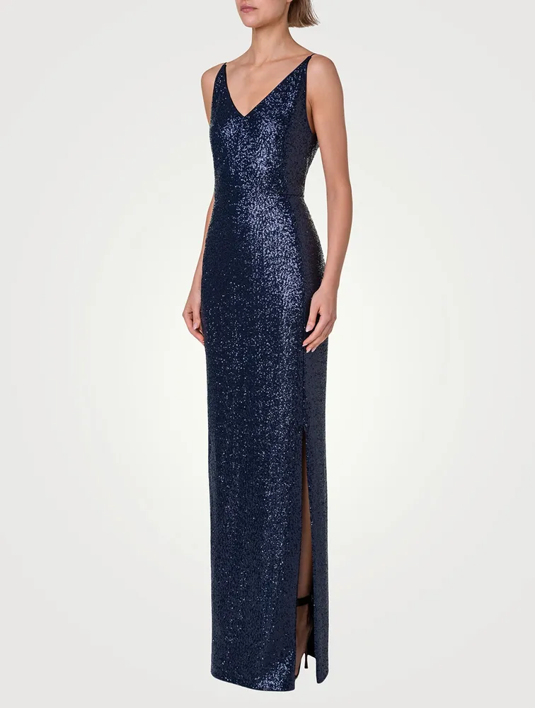 Sequin Jersey Gown