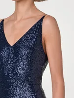 Sequin Jersey Gown