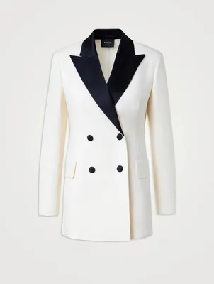 Wool Double-Face Double-Breasted Tuxedo Jacket