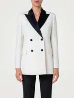 Wool Double-Face Double-Breasted Tuxedo Jacket