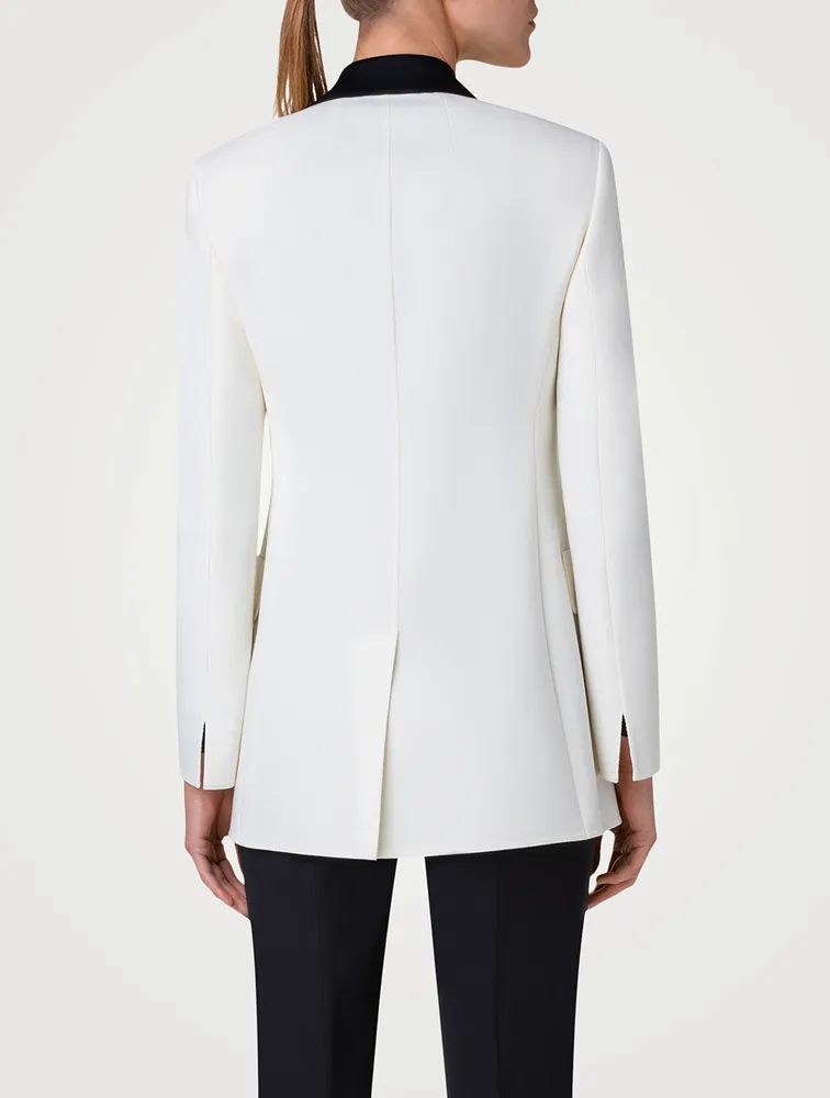 Wool Double-Face Double-Breasted Tuxedo Jacket