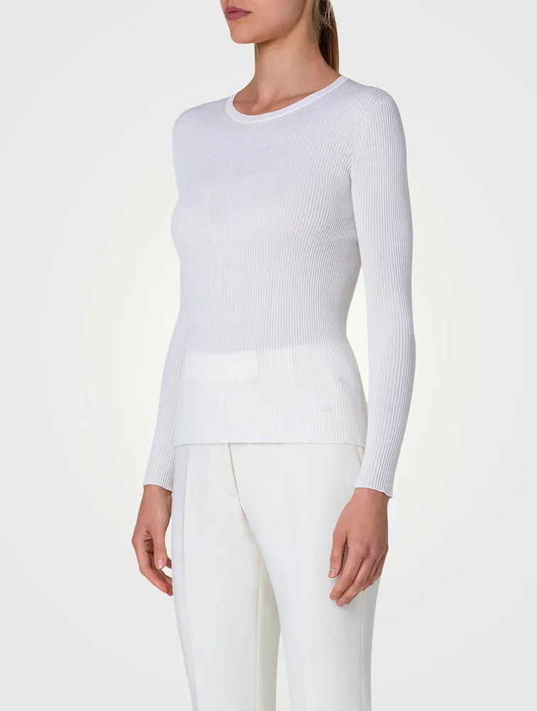 Ribbed Silk Cotton Sweater