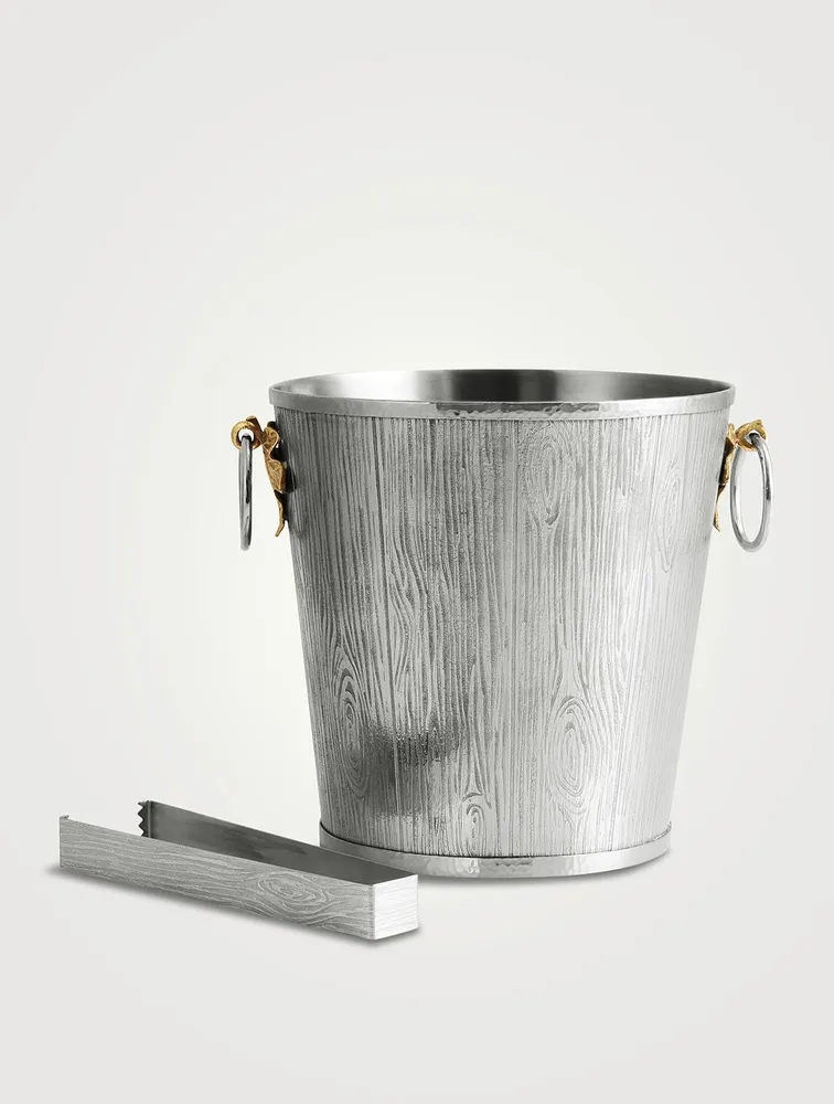 Ivy and Oak Bucket With Tongs