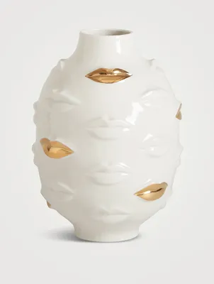 Gilded Muse Gala Round Porcelain Vase