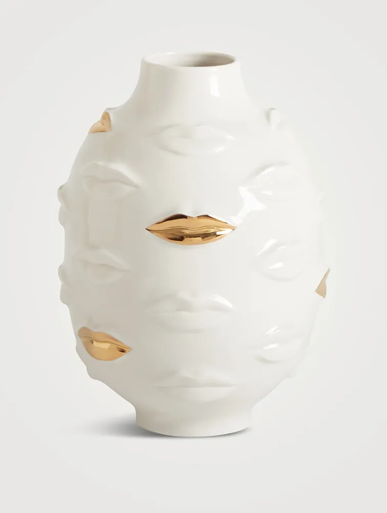 Gilded Muse Gala Round Porcelain Vase