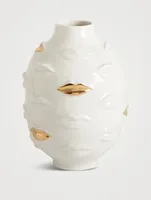 Gilded Muse Gala Round Porcelain Vase