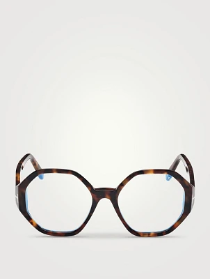 Hexagon Optical Glasses With Blue Block Lenses