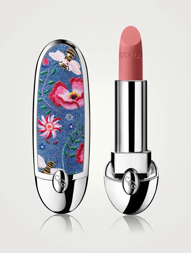 Rouge G Floral Denim Refillable Lipstick Case - Limited Edition