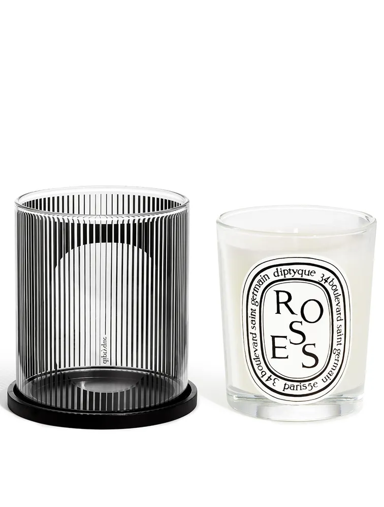 Limited Edition Candle Holder Set with Roses Candle