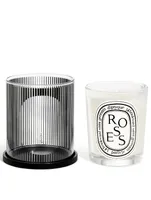 Limited Edition Candle Holder Set with Roses Candle