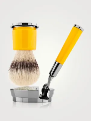 Barbiere Yellow Razor & Brush