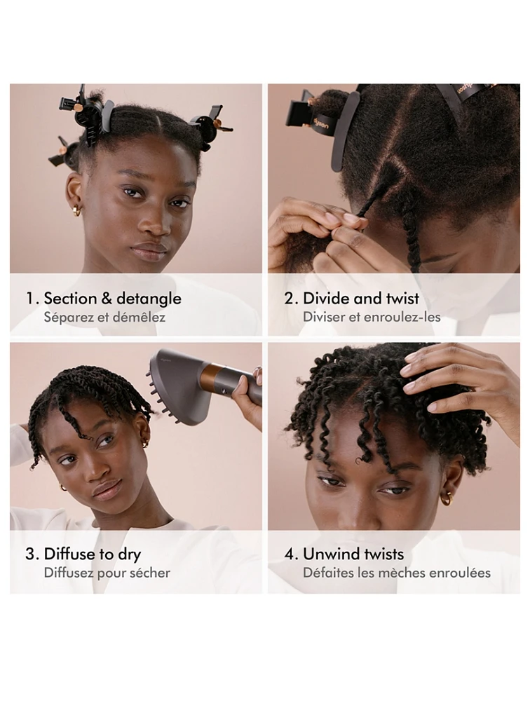 Airwrap Multi-Styler And Dryer Complete Long Diffuse For Curly And Coily Hair - Strawberry Bronze/Blush Pink Special Edition