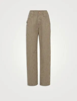 Striped Denim Trousers