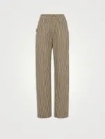 Striped Denim Trousers