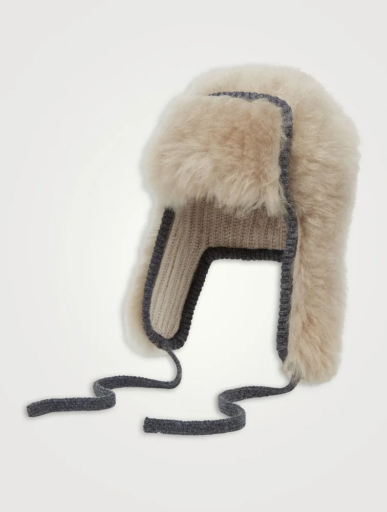 Leather And Knit Beanie