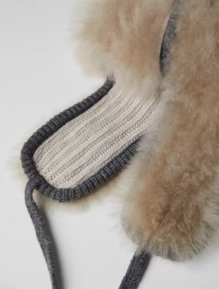 Leather And Knit Beanie