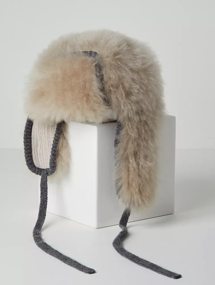 Leather And Knit Beanie