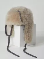 Leather And Knit Beanie