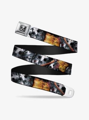 Friday The 13th Welcome To Camp Crystal Lake Jason Mask Axe Seatbelt Belt