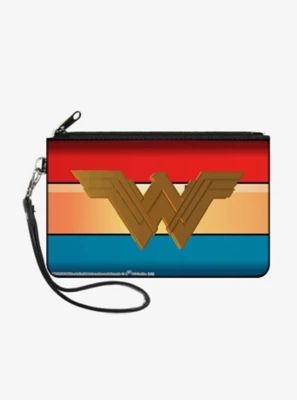 DC Comics Wonder Woman Icon Stripe Wallet Canvas Zip Clutch