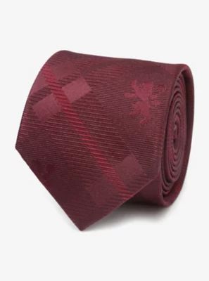 Game of Thrones Lannister Lion Red Plaid Silk Tie