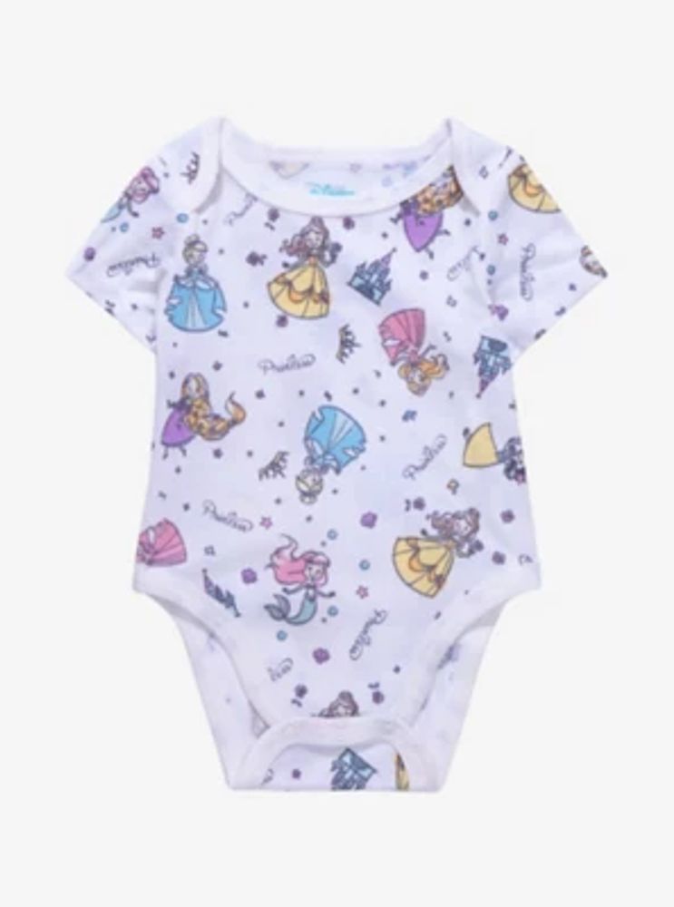 Disney Princess Doodle Art Allover Print Infant One-Piece - BoxLunch Exclusive