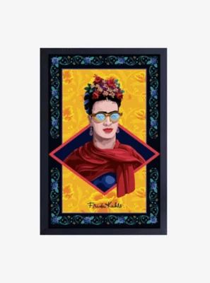 Frida Kahlo Glasses Framed Wood Wall Art
