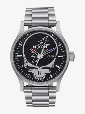 Nixon Grateful Dead Sentry Stainless Steel Black Silver Watch