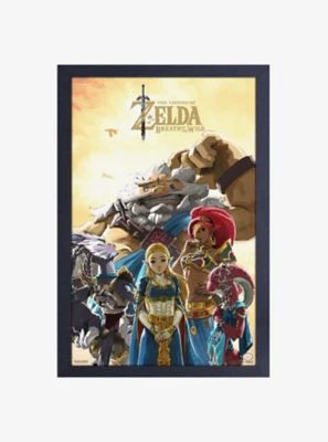 Nintendo Legend of Zelda Breath of the Wild Zelda & Champions Framed Wood Wall Art