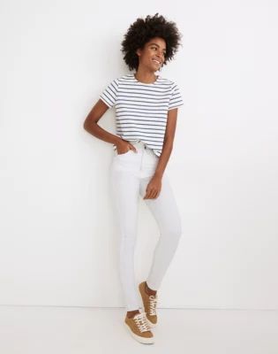 10" High-Rise Skinny Jeans Pure White