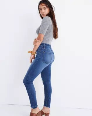 Petite Curvy High-Rise Skinny Jeans: Drop Step-Hem Edition