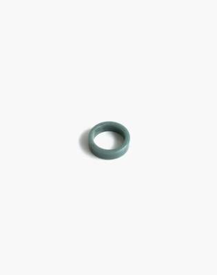 Seree Seal Square Jade Ring in Cyan