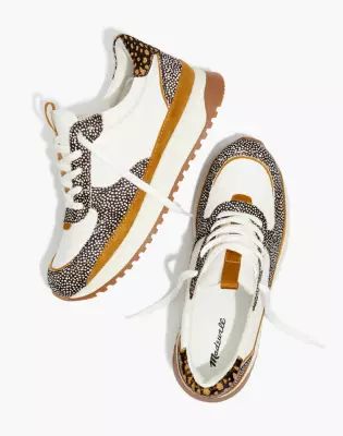 Kickoff Trainer Sneakers Leather and Spot Mix Calf Hair
