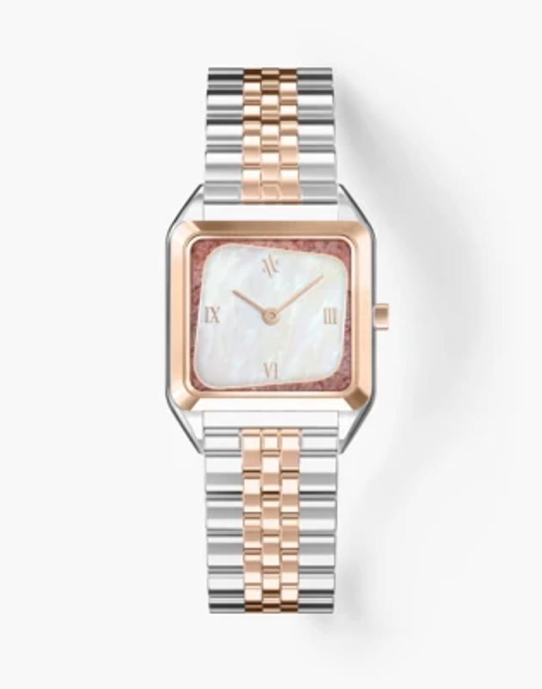 VANNA Geminus Strawberry Quartz and Mother of Pearl Watch