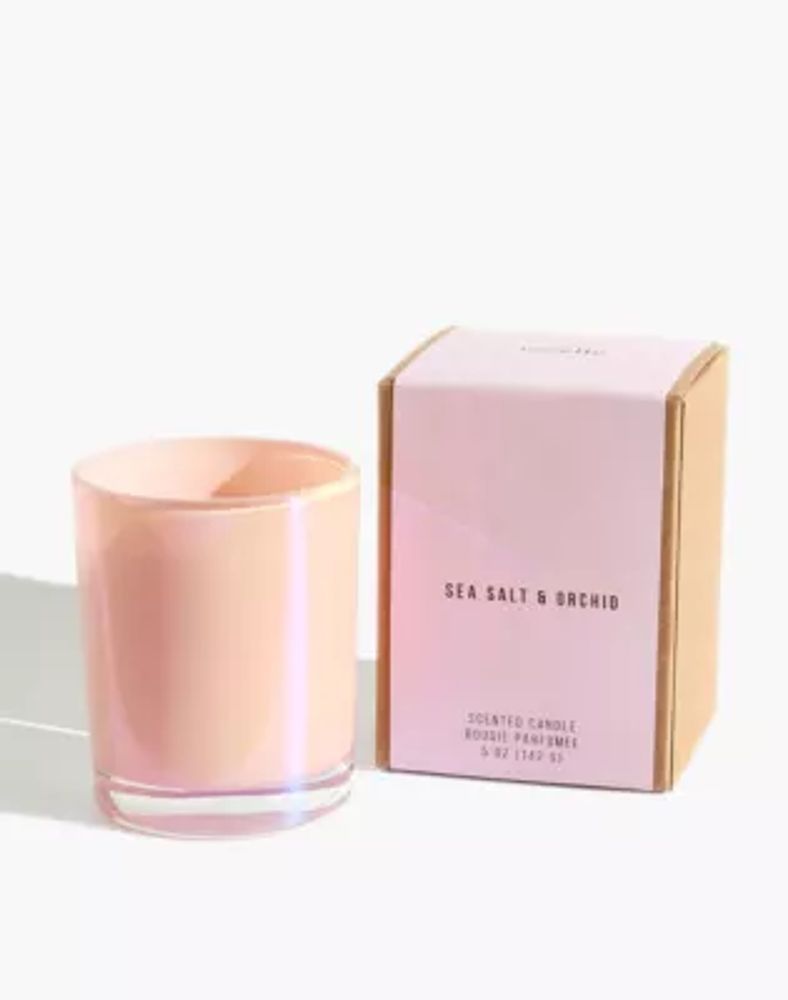 Esselle Pink Iridescent Glass Candle - Sea Salt Orchid