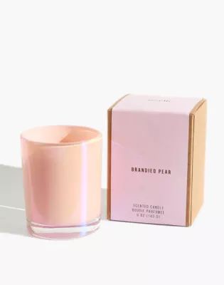 Esselle Pink Iridescent Glass Candle - Brandied Pear