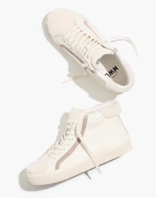 Sidewalk High-Top Sneakers in Leather: Sherpa Edition