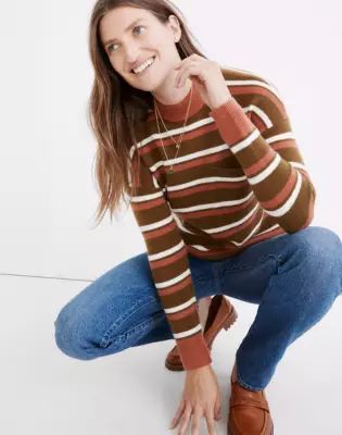 Redmond Mockneck Pocket Sweater in Stripe