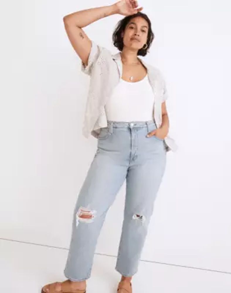 The Perfect Vintage Straight Jean Danby Wash: Knee-Rip Edition