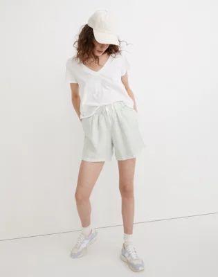Linen-Blend Pull-On Pleated Shorts: Earth-Dyed Edition
