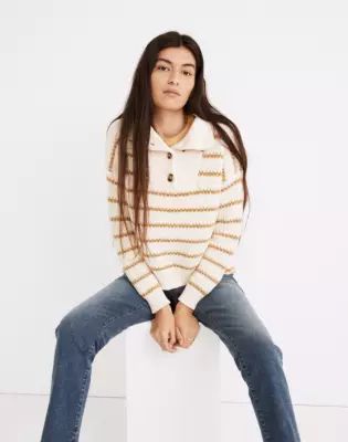 Canby Button Mockneck Sweater Stripe