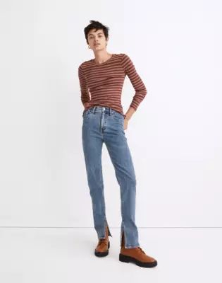 Mid-Rise Stovepipe Jeans Knowland Wash: Slit-Hem Edition