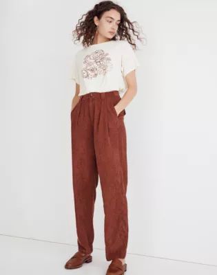 Corduroy High-Rise Tapered Pants