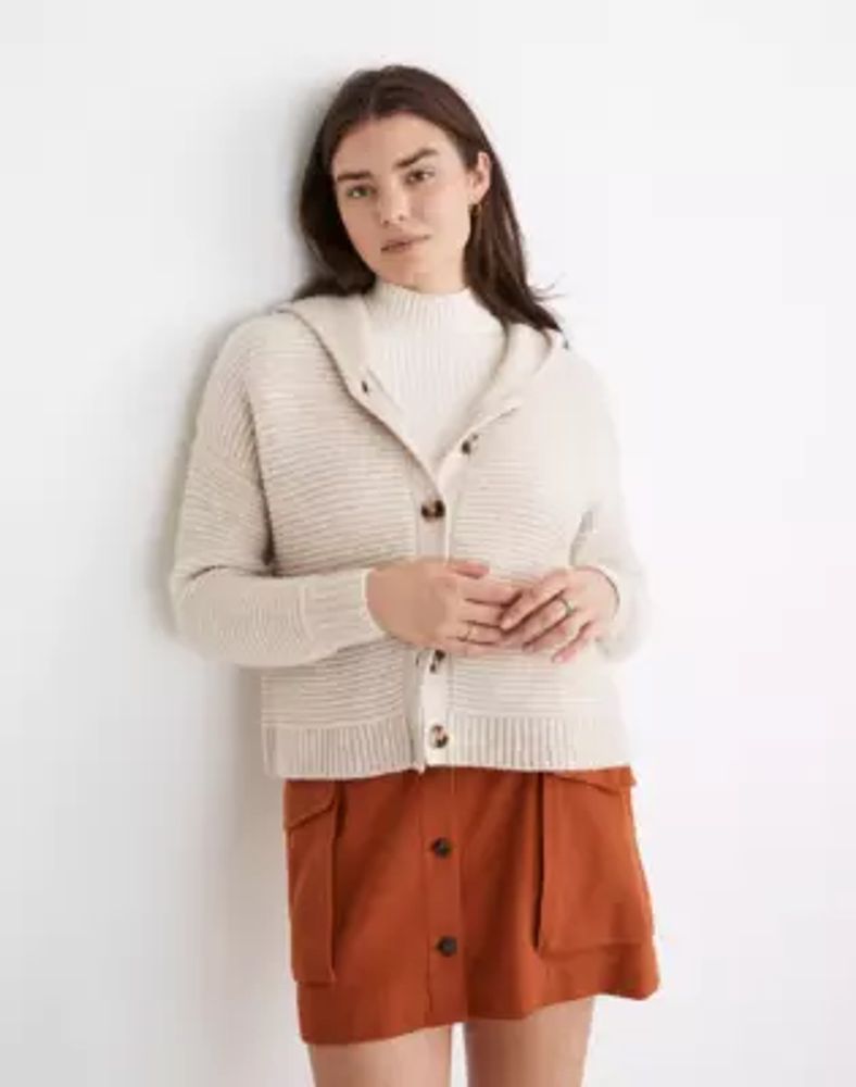 Hooded Crop Cardigan Sweater Coziest Yarn